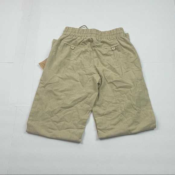 NWT poplooks draw string linen khaki pants - Picture 4 of 10
